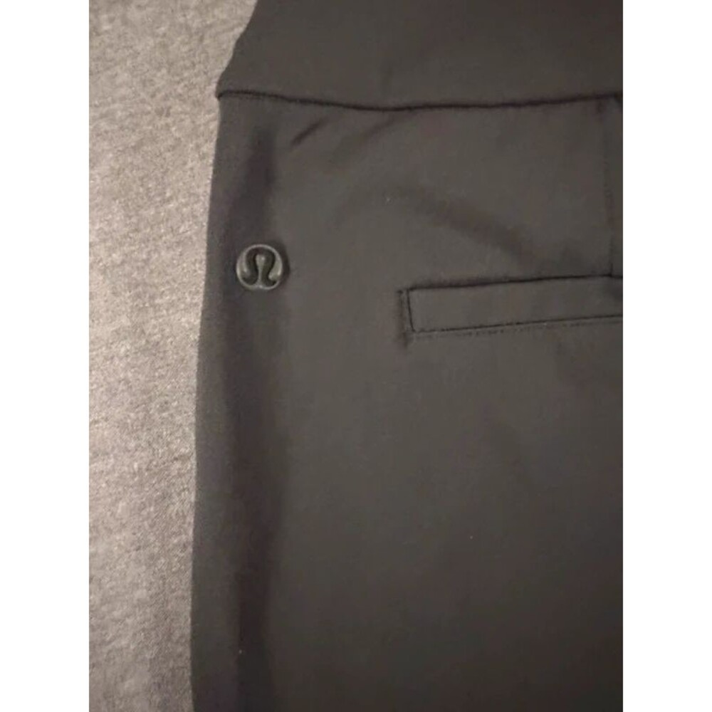 Lululemon Black Stretch Drawstring Pants Size M 7/8 Ankle Travel Work - Picture 2 of 12